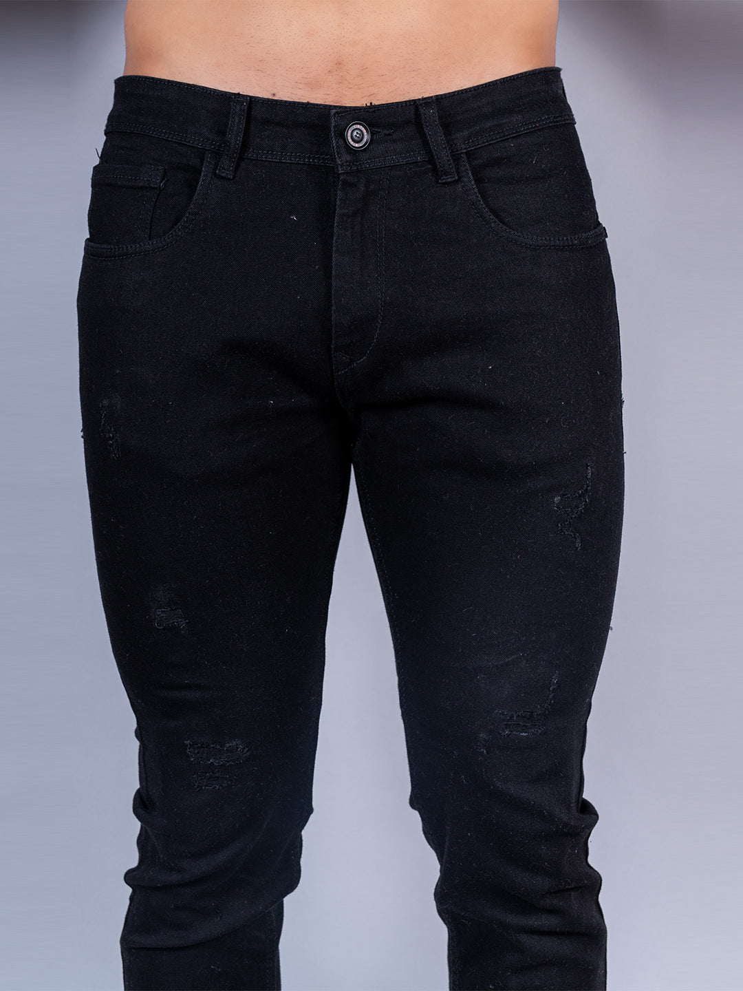 Men's Distressed Black Jeans Skinny Fit Ripped Denim Pants | FREE FAST  SHIPPING | eBay